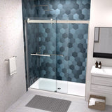 Bypass shower door, sliding door, with 5/16" tempered glass and Polished Chrome finish 6074 W2122P166984