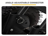 36" x 18" H-Shaped Handle Manual Snow Pusher Black Snow Blade, Black Shaft, Red Wheel Hubs, Iron 20601312