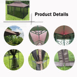 ZNTS 13x10 Outdoor Patio Gazebo Canopy Tent With Ventilated Double Roof And Mosquito Net 16087130