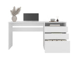 Kenai 3 Drawers Computer Desk, One Shelf, White B097P474290