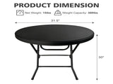 31.5 Inch Round Folding Table, Heavy Duty Plastic Foldable Cocktail Bistro Table, Easy 66085964