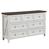 Farmhouse 7 Drawers Dresser Bedroom, Wood Rustic Dresser Tv Stand, Storage Dressers Organizer W2393P195498