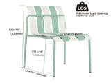 4-Pack Modern Striped Color Block Chairs - Waterproof PP Seat & Sturdy Metal Legs, Indoor/Outdoor W3450P322875