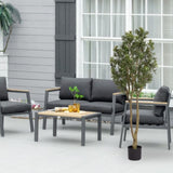 Large artificial curved branches of green plants simulate courtyard garden door W2945P278480