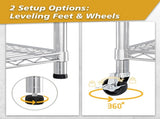 Heavy Duty Shelves 78.74" H Wire Shelving Unit with Wheels 1200LBS NSF Metal Shelves for 28342358