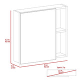 Minsk Medicine Cabinet, Mirror, Two External Shelves, Single Door Cabinet, Three Interior Shelves B128P148749