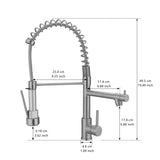 Commercial Kitchen Faucet with Pull Down Sprayer, Stainless Steel Single Handle Single Lever Kitchen W1932P224880