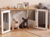 Furniture Style Dog Crate with 360&deg Rotating Feeder & 304 Stainless Steel Bowls, Double Locking 78153530