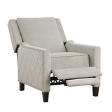 Modern Home Furniture Reclining Chair 1pc Sand-Color Textured Fabric Upholstered Nailhead Trim Solid B011P190690