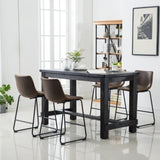 Bronco Antique Wood Finished Counter Height Dining Set Table and Four Chairs, Brown T2574P194414