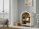 Arched Small Bookcase,Arched Storage Cabinet,Wooden Modern Arched Top Bookshelf 3 Shelves,White 11796895