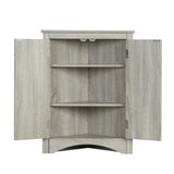 ZNTS Oak Triangle Bathroom Storage Cabinet with Adjustable Shelves, Freestanding Floor Cabinet for Home 45261671