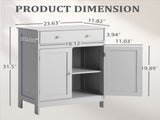 Gray particleboard with melamine veneer, 60*30*80cm, double doors, single drawer, bathroom vanity 21850169