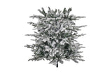 ZNTS 6 FT Snow Flocked Pre-lit Artificial Christmas Tree with Metal Pot Stand, Hinged Xmas Fir Tree with 36426356