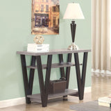 Antique Grey and Black Rectangle Sofa Table B062P145629