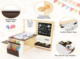 Kids Multifunctional Art Center with Double-Sided Easel, Wooden Art Table Bench Set for 3 Years, 46869410