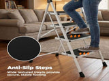 Step Ladder,Folding Step Stools 330 lbs Capacity, 2-Inch Thin for Storage, Anti-Slip Pedals & 50266913