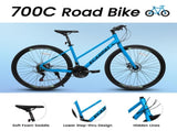 A28250 700C Road Hybrid Bike for Adult , 21-Speed Road Bike Road Bicycle Carbon Steel W2563P237320