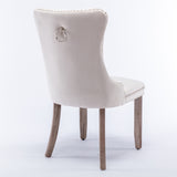Modern, High-end Tufted Solid Wood Contemporary Velvet Upholstered Dining Chair with Wood Legs 28715564