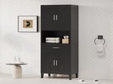 70.9" High Freestanding Tall Bathroom Cabinet with a Drawer, 2 Cabinets, 4 Soft-Close Doors, 2 N729P272001B