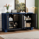 TREXM Wood Traditional Style Sideboard with Adjustable Shelves and Gold Handles for Kitchen, Dining N715P232696M