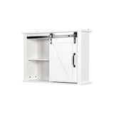 ZNTS Bathroom Wall Cabinet with 2 Adjustable Shelves Wooden Storage Cabinet with a Barn Door W40935623