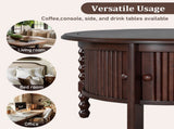 Vintage Round Coffee Table Storage in 30.3" for Living Room, Mid Century Modern Cocktail Table N735P277387D