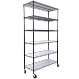 ZNTS 6 Tier 6000lbs Capacity NSF Metal Shelf Wire Shelving Unit, Heavy Duty Adjustable Storage Rack with W465142127