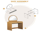 39" Makeup Vanity Table with Mirror Touch Screen Lighted Mirror, Dressing Table with Drawer for N704P196658N