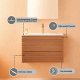 30" Wall Mounted & Floating Single Vanity with Ceramic Sink W1826P255391