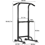 ZNTS Power Tower Workout Dip Station Pull Up Bar, Height Adjustable Multi-Function Dip Stand for Home Gym 10184145