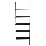 ZNTS 5-Shelf Wood Ladder Bookcase with Metal Frame, Industrial 5-Tier Modern Ladder Shelf Wood 64446382