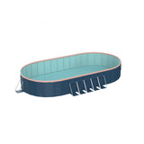 1.8m oval free inflatable garden PVC swimming pool dark blue W2710P337292