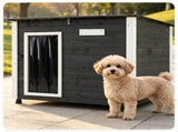 34" x 20" x 25" Outdoor Dog House with Sloped Asphalt Roof, Elevated Floor & Openable Roof 83784914