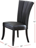 ZNTS Black Faux Leather Upholstered Lines back Set of 2pc Chairs Dining Room Wide Flair back Chair HSESF00F1591