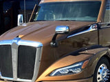Chrome Hood Mirrors Fit for 2013-2020 Kenworth T680 Pair Hood Mirrors Fit for 2010-2017 Peterbilt W1155P332713