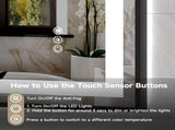28x36" Black Tempered Mirror Dual LED Light Strips Front and Back LightingUnable ship on weekends, 29153186