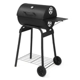 ZNTS Charcoal Grills Outdoor BBQ Grill, Barrel Charcoal Grill with Side Table and Wheels, for Outdoor 49876379