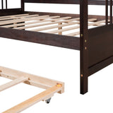 ZNTS Full Size Daybed Wood Bed with Twin Size Trundle,Espresso 25716627