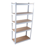 ZNTS 5 Tier Laminated White Metal Shelving Unit Adjustable Garage Storage Utility Rack Heavy Duty Shelves 02251443