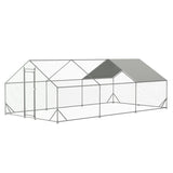 ZNTS Large Metal Chicken Coop, Walk-in Chicken Run,Galvanized Wire Poultry Chicken Hen Pen Cage, Rabbits W2505P151775