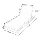 ACACIA WOOD ADJUSTABLE LOUNGE CHAIR, TEAK FINISH UNCUSHIONED PATIO CHAIR FOR BACKYARD POOL GARDEN N770P272405T