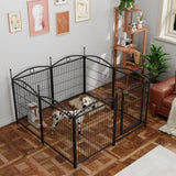 Dog Playpen Indoor 32 inch 8 Panels Metal Dog Pen Pet Dog Fence Outdoor Exercise Pen with Doors, W368P234000