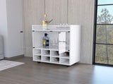 White 8-Bottle Rack Bar Cart B062P175127