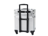 4-in-1 Draw-bar Style Interchangeable Aluminum Rolling Makeup Case Silver 11970627