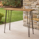 ZNTS DENALI INDUSTRIAL WOOD AND METAL BAR TABLE 61327.00