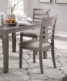 ZNTS Beautiful Gray Finish 5pc Dining Set Table and 4 Side Chairs Set Fabric Upholstery Wooden Furniture B011P170909