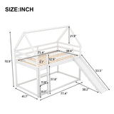 ZNTS Twin Size Bunk House Bed with Slide and Ladder,White WF285894AAK