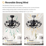 Hot Sell Industrial Fan Light Kit for Living Room Bedroom Kitchen and Bladeless Caged W159268329