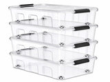 4-Pack 40 Qt Clear Underbed Storage Bins with Lids & Handles, Stackable 84495886
